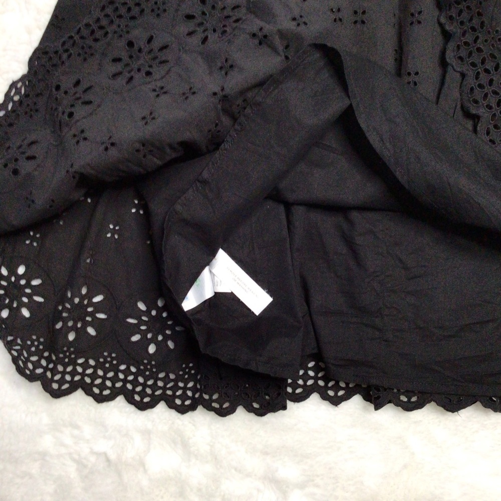 LOFT Black Eyelet Sleeveless Tiered Swing Dress XS - Picture 6 of 11